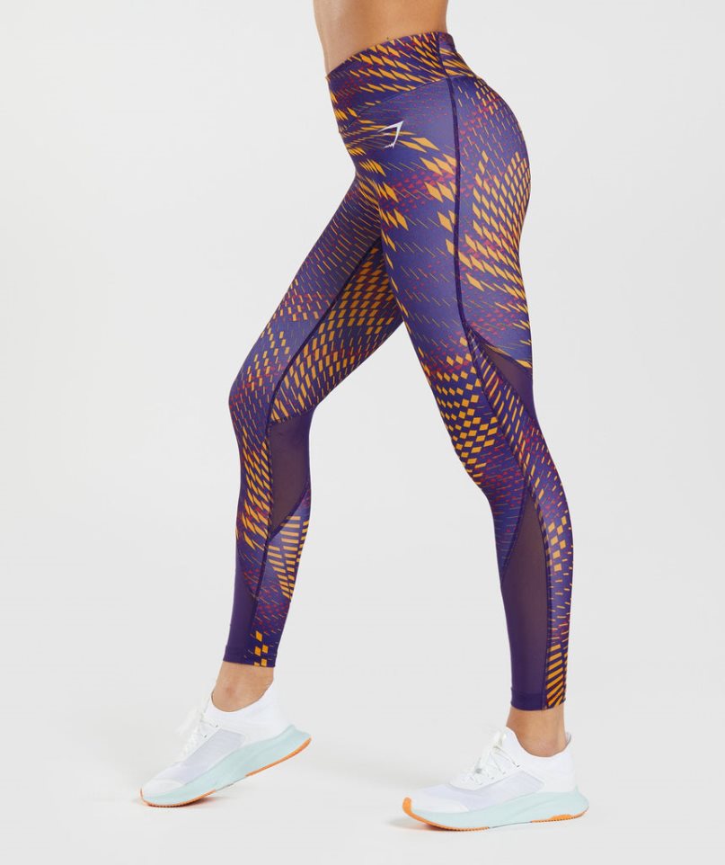 Women's Gymshark Sport Running Leggings Purple | NZ 1ZWKBX